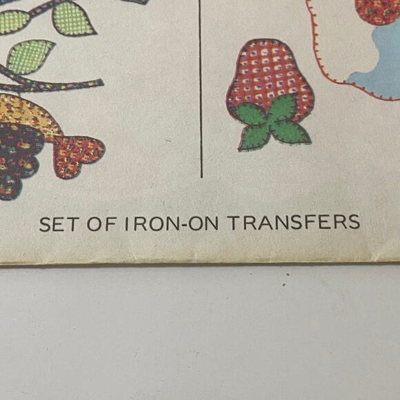 McCalls 5028 Pattern Set of Iron On Transfers Strawberry Cat Dog Cherry Bird - Picture 5 of 6
